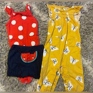 Carters, onesie and short set, romper, 6 months